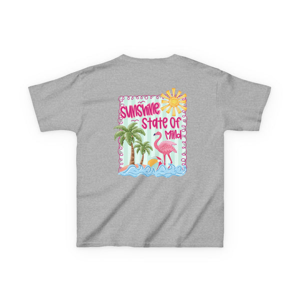 Sunshine State of Mind Shirt, Custom Summer Vibes T Shirt, Trendy Summer Coquette Tee, Girls Retro Beach Shirts Sunshine Palm Flamingo Shirt