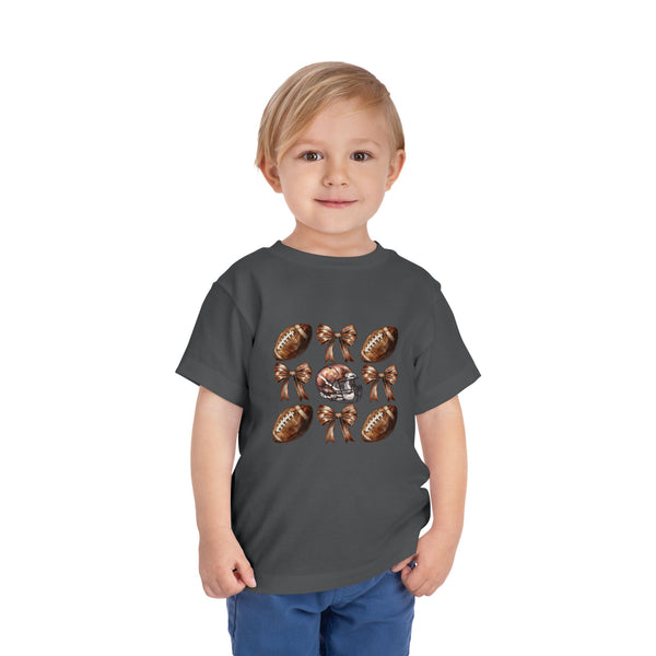 Coquette Football Toddler Shirt, Football Bow Girl Shirt, Football Season Tee Kids Game Day Shirt Fall Football Girls Tee Toddler Bow Shirt