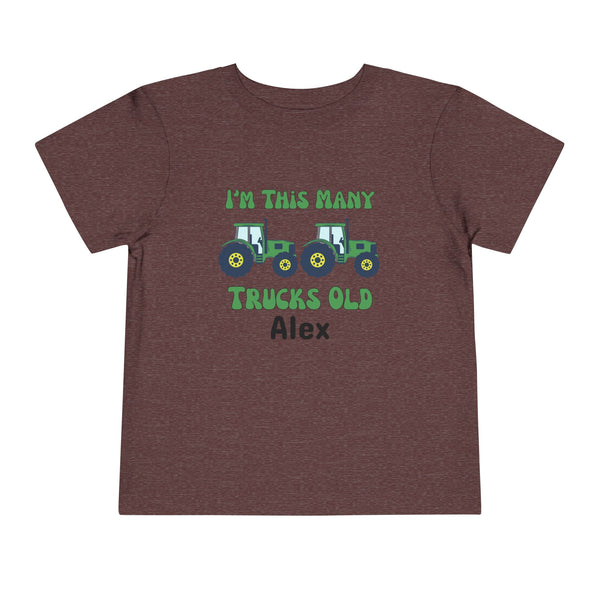 Green Tractors 2nd Birthday Shirt, Toddler Boy Two Trucks Birthday Shirt, Tractors Theme Birthday Tee Personalized Bday Shirt Farm Truck Tee