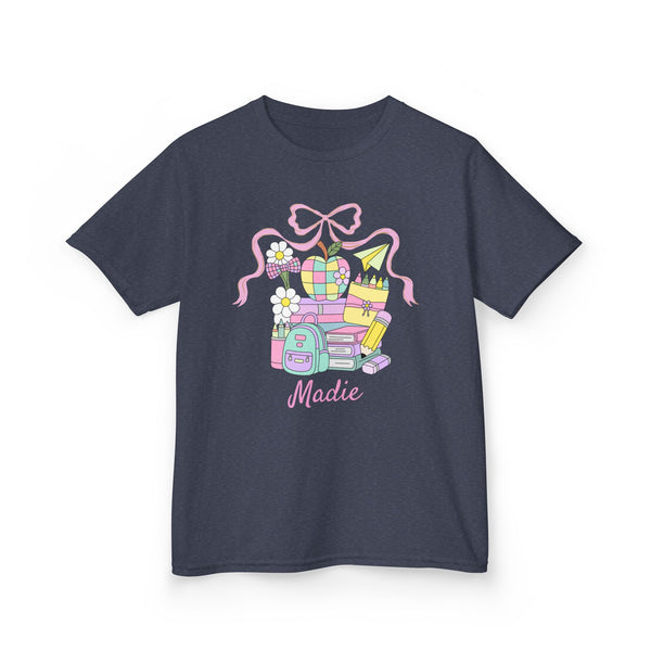Preppy Custom Grade Girl Shirt, Personalized Back to School Shirt Custom Name 1st Day Outfit Cute Retro School Shirt Girls Dream Team TShirt