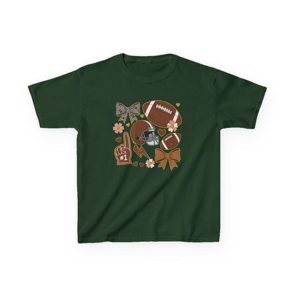 Personalized Kids Football Shirt, Youth Football Gameday Shirt Cute Girls Football Shirts Football Team Fan Kids T Shirt Custom Football Tee