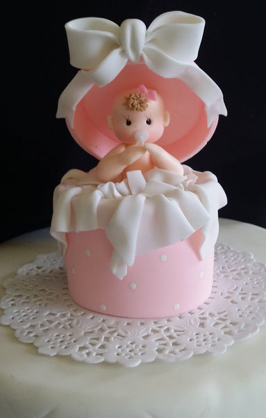 Baby Shower Cake Topper Baby in a Surprise Box Cake Decorations - C T B
