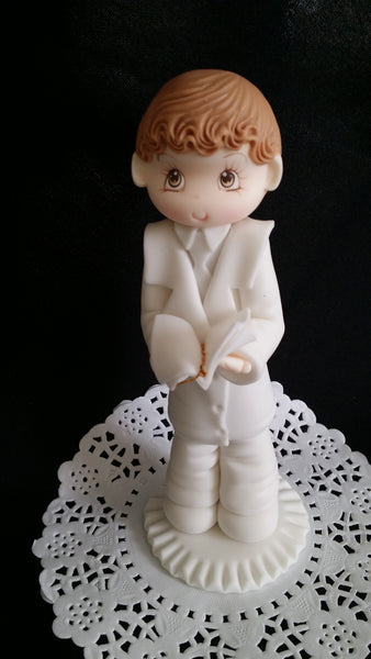 First Communion Cake Topper Holy Communion Cake Decorations Boy or Girl in White Communion Gown - C T B