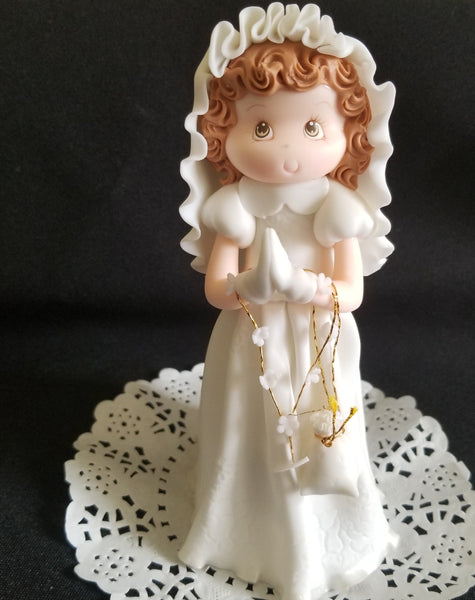 Praying Girl or Boy Cake Decoration Baptism & Communion Cake Topper Keepsake - C T B