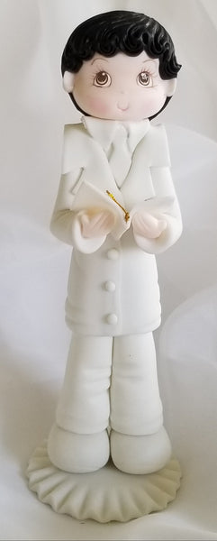 First Communion Cake Topper Holy Communion Cake Decorations Boy or Girl in White Communion Gown - C T B