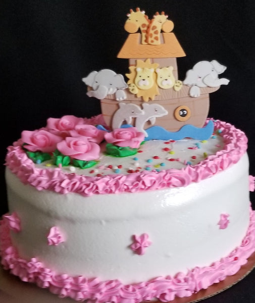Noah's Ark Birthday Cake Pick Ark Cake Decoration Noah's Ark Centerpiece Pick Ark w Animals Decorations