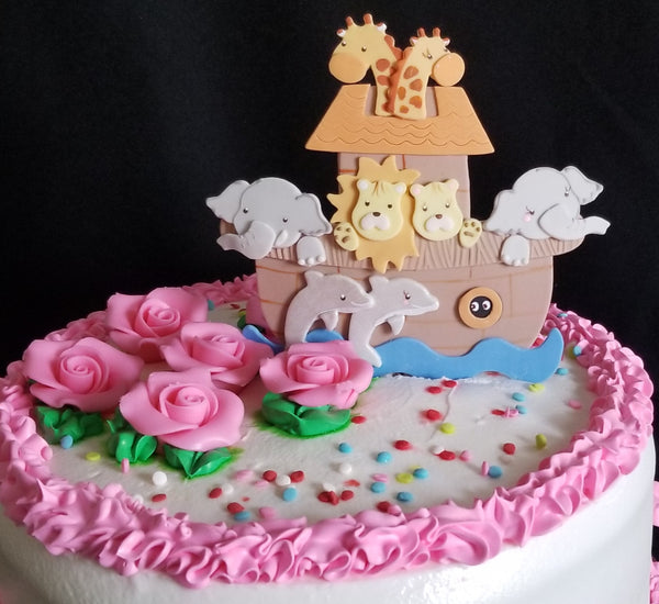 Noah's Ark Birthday Cake Pick Ark Cake Decoration Noah's Ark Centerpiece Pick Ark w Animals Decorations