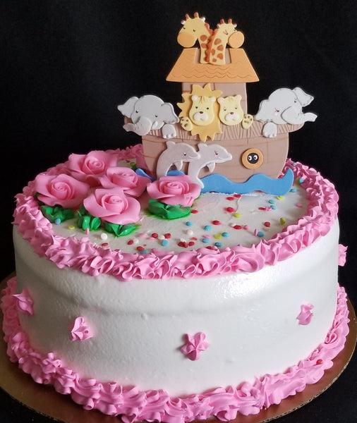 Noah's Ark Birthday Cake Pick Ark Cake Decoration Noah's Ark Centerpiece Pick Ark w Animals Decorations