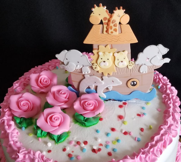 Noah's Ark Birthday Cake Pick Ark Cake Decoration Noah's Ark Centerpiece Pick Ark w Animals Decorations