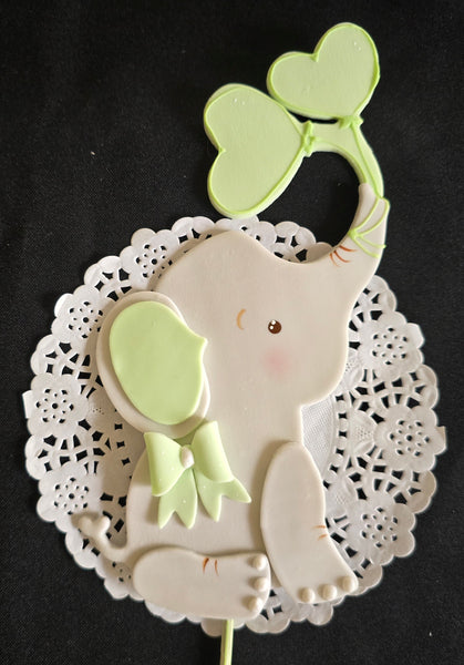 Elephant Cake Topper Elephant Baby Shower Elephant in Pink, Blue, Yellow, Lavender and Green - C T B