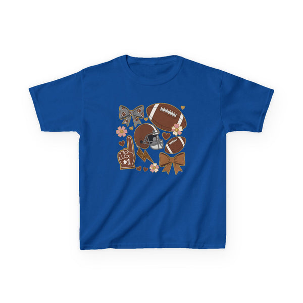 Personalized Kids Football Shirt, Youth Football Gameday Shirt Cute Girls Football Shirts Football Team Fan Kids T Shirt Custom Football Tee