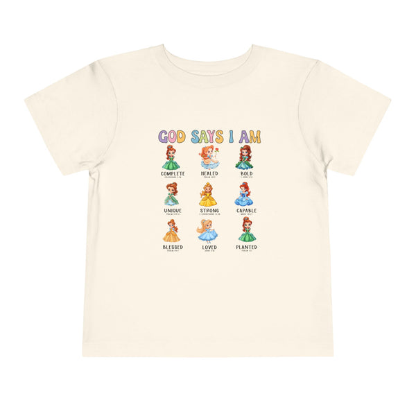 God Says I Am Princess Shirt, Cute Toddler Shirt, Little Girl T Shirt, Funny Princess Tee, Christian Girl Shirt Gift for Toddler Girl Shirts