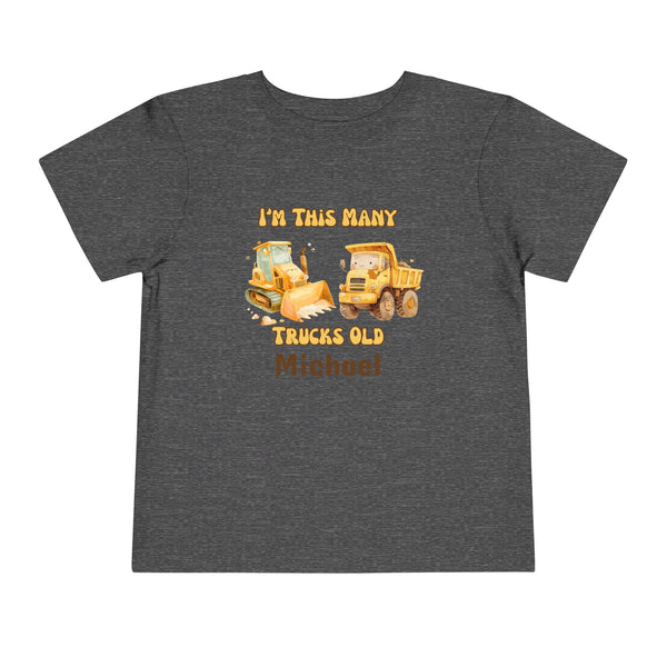 Contruction Trucks 2nd Birthday Shirt Toddler Boy Two Trucks Birthday Shirt Truck Theme Birthday Tee Personalized Bday Shirt Retro Truck Tee