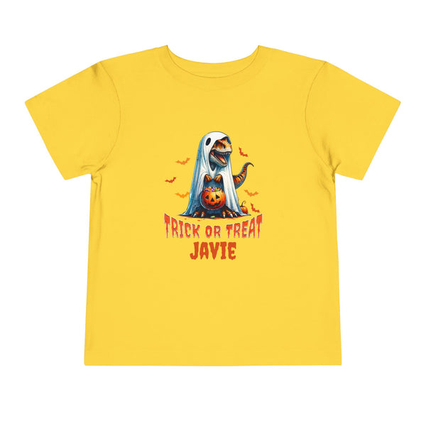 Personalized Name Boys Halloween Shirt T Rex Dinosaur Lover Gifts Toddler Shirt Halloween T-Rex Shirt Dino Ghost T-Shirt Halloween Party Tee