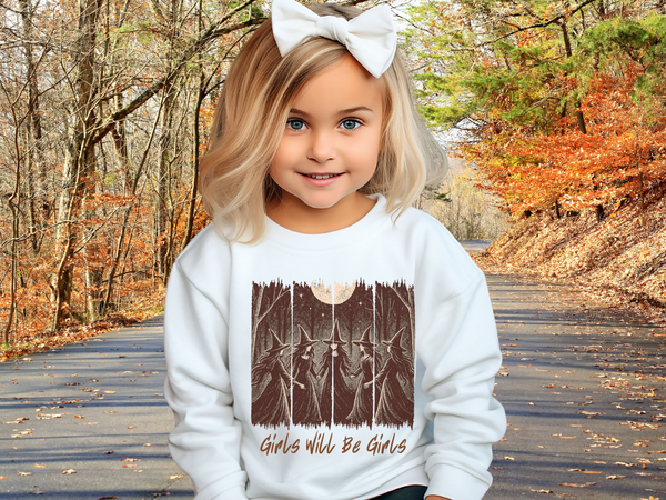 Vintage Girls Will Be Girls Witch Sweatshirt Funny Witch Shirt Winter Witchy Girl Top Vintage Halloween Girl Sweatshirt Witchy Vibes Sweater