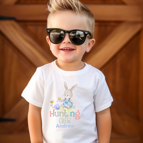 Boys Easter Shirt, Personalized Easter Bunny T Shirt, Spring Natural Tee, Bunny Shirt for Toddler Custom Easter Bunny Shirt Boy Easter Gifts