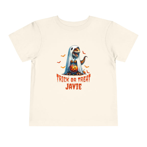Personalized Name Boys Halloween Shirt T Rex Dinosaur Lover Gifts Toddler Shirt Halloween T-Rex Shirt Dino Ghost T-Shirt Halloween Party Tee