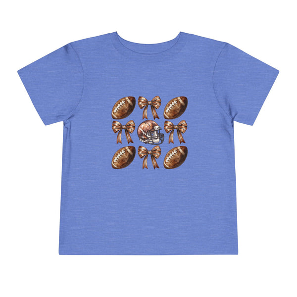 Coquette Football Toddler Shirt, Football Bow Girl Shirt, Football Season Tee Kids Game Day Shirt Fall Football Girls Tee Toddler Bow Shirt