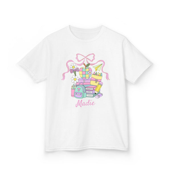 Preppy Custom Grade Girl Shirt, Personalized Back to School Shirt Custom Name 1st Day Outfit Cute Retro School Shirt Girls Dream Team TShirt