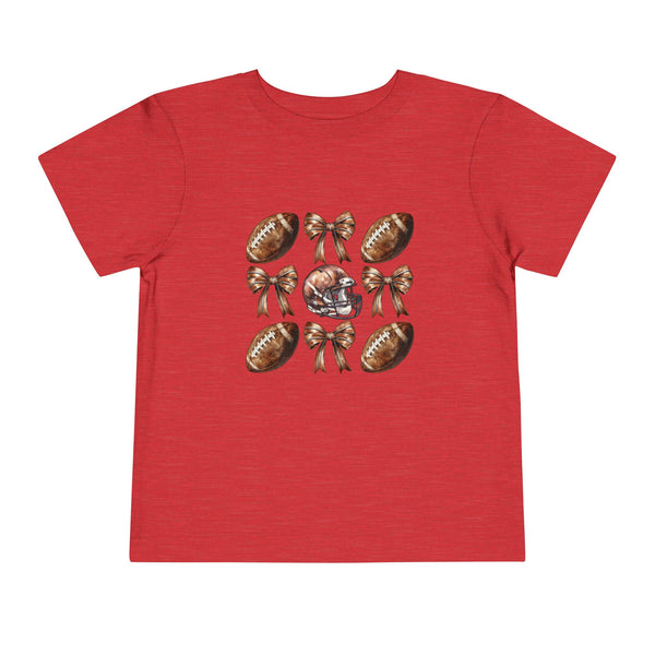 Coquette Football Toddler Shirt, Football Bow Girl Shirt, Football Season Tee Kids Game Day Shirt Fall Football Girls Tee Toddler Bow Shirt