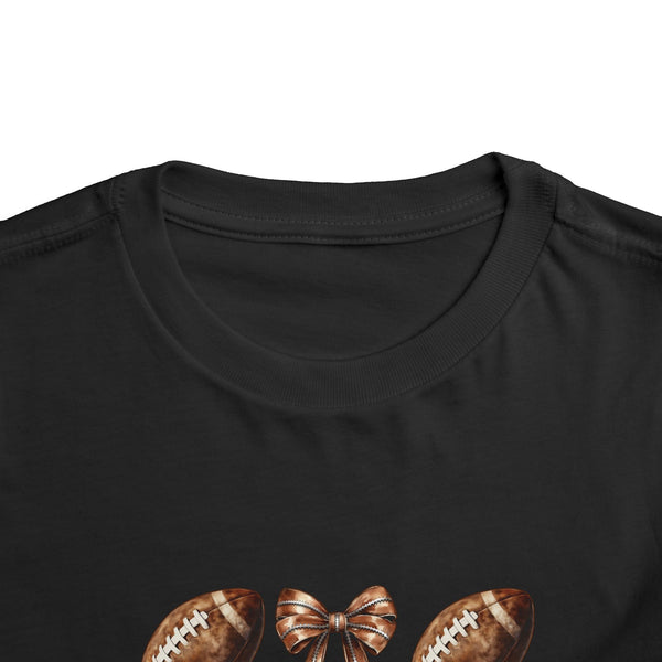 Coquette Football Toddler Shirt, Football Bow Girl Shirt, Football Season Tee Kids Game Day Shirt Fall Football Girls Tee Toddler Bow Shirt