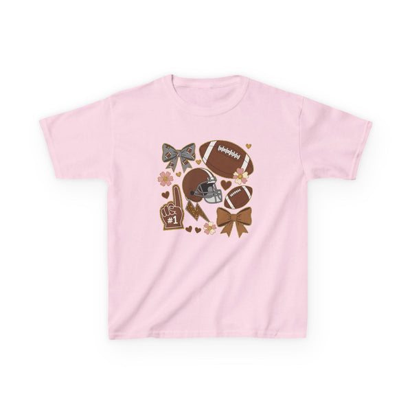 Personalized Kids Football Shirt, Youth Football Gameday Shirt Cute Girls Football Shirts Football Team Fan Kids T Shirt Custom Football Tee