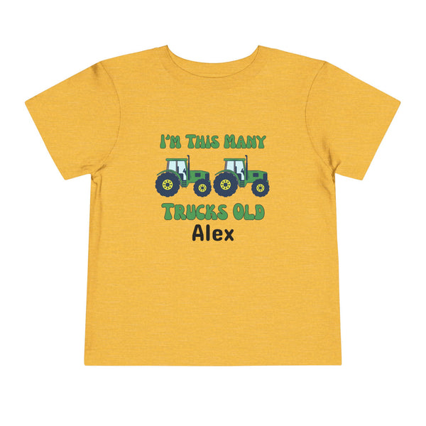 Green Tractors 2nd Birthday Shirt, Toddler Boy Two Trucks Birthday Shirt, Tractors Theme Birthday Tee Personalized Bday Shirt Farm Truck Tee