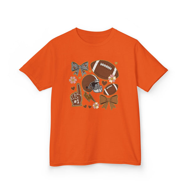 Personalized Kids Football Shirt, Youth Football Gameday Shirt Cute Girls Football Shirts Football Team Fan Kids T Shirt Custom Football Tee