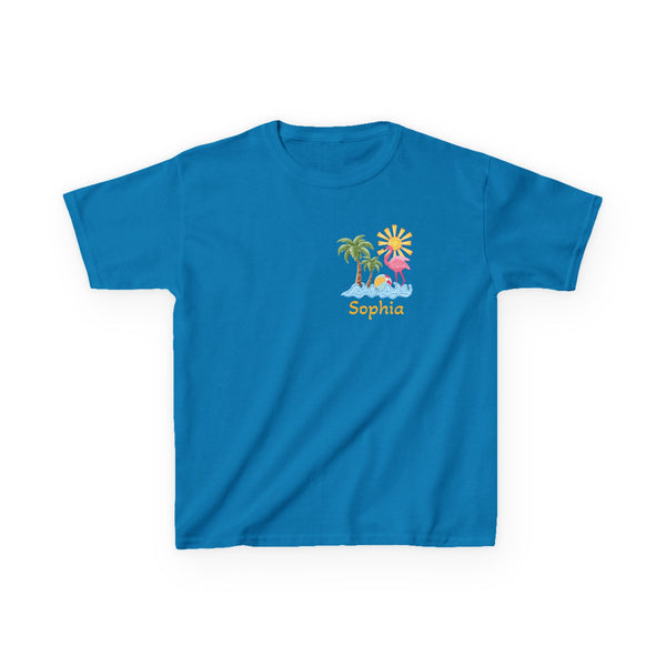 Sunshine State of Mind Shirt, Custom Summer Vibes T Shirt, Trendy Summer Coquette Tee, Girls Retro Beach Shirts Sunshine Palm Flamingo Shirt
