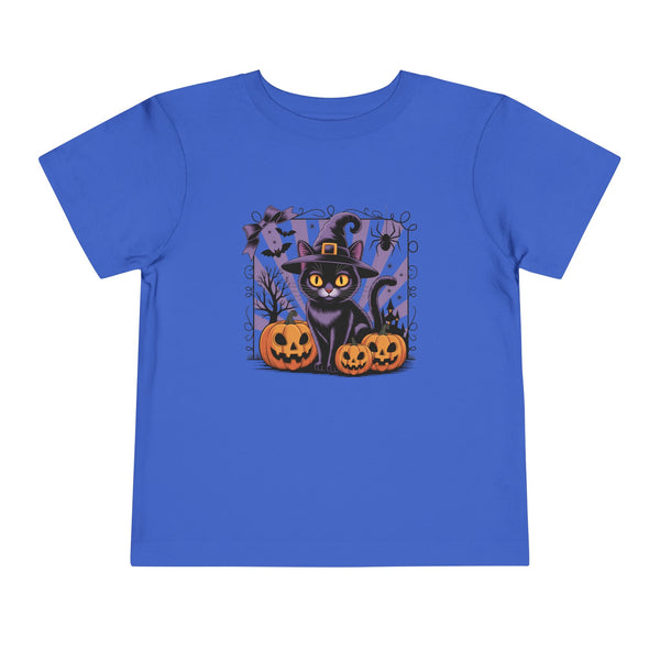 Girl Halloween Black Cat Shirt Toddler Halloween Cat Shirt, Cute Cat and Bow Girls Pumpkin Patch Tee, Treat Trick Tshirt Gift Spooky Cat Tee