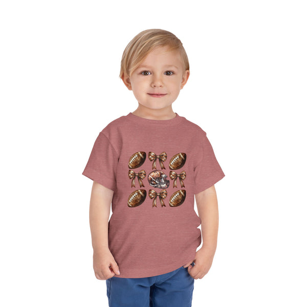Coquette Football Toddler Shirt, Football Bow Girl Shirt, Football Season Tee Kids Game Day Shirt Fall Football Girls Tee Toddler Bow Shirt