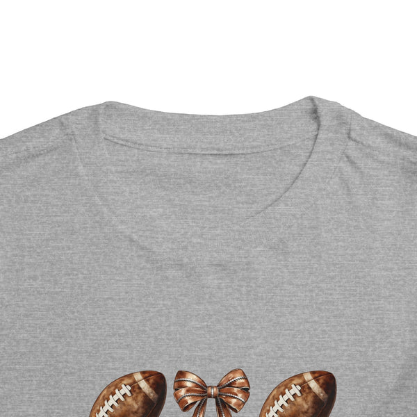 Coquette Football Toddler Shirt, Football Bow Girl Shirt, Football Season Tee Kids Game Day Shirt Fall Football Girls Tee Toddler Bow Shirt