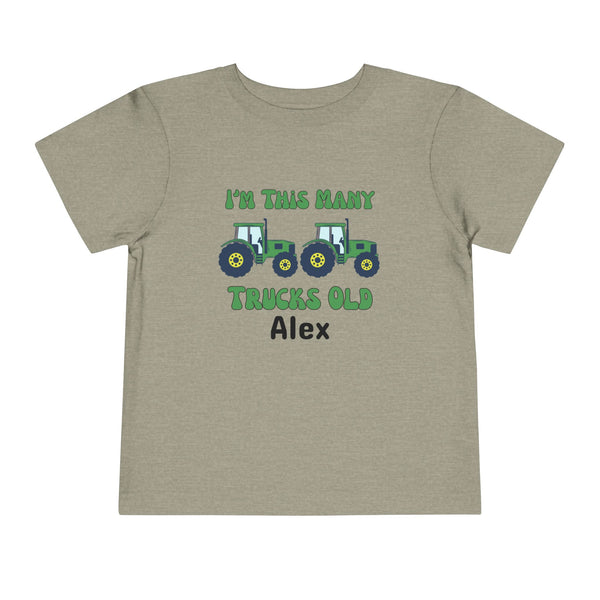 Green Tractors 2nd Birthday Shirt, Toddler Boy Two Trucks Birthday Shirt, Tractors Theme Birthday Tee Personalized Bday Shirt Farm Truck Tee