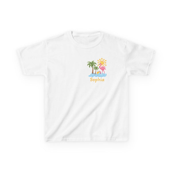 Sunshine State of Mind Shirt, Custom Summer Vibes T Shirt, Trendy Summer Coquette Tee, Girls Retro Beach Shirts Sunshine Palm Flamingo Shirt