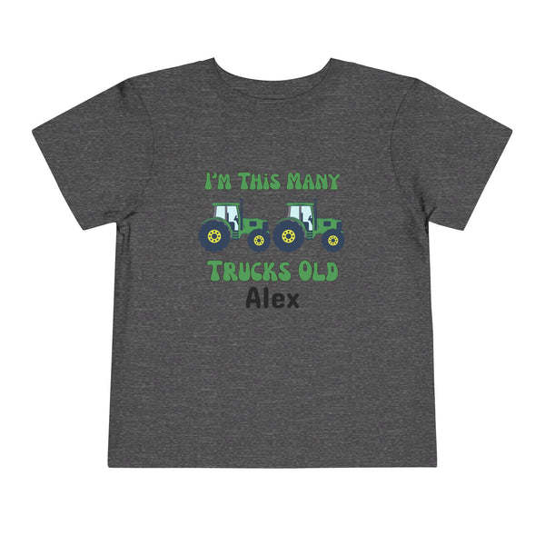 Green Tractors 2nd Birthday Shirt, Toddler Boy Two Trucks Birthday Shirt, Tractors Theme Birthday Tee Personalized Bday Shirt Farm Truck Tee