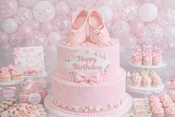 Ballerina Cake Topper in light Pink or Candy Pink for Baby Showers, Ballet events and Birthday Decoration