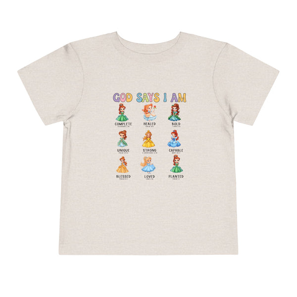God Says I Am Princess Shirt, Cute Toddler Shirt, Little Girl T Shirt, Funny Princess Tee, Christian Girl Shirt Gift for Toddler Girl Shirts
