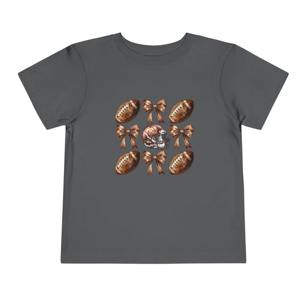 Coquette Football Toddler Shirt, Football Bow Girl Shirt, Football Season Tee Kids Game Day Shirt Fall Football Girls Tee Toddler Bow Shirt