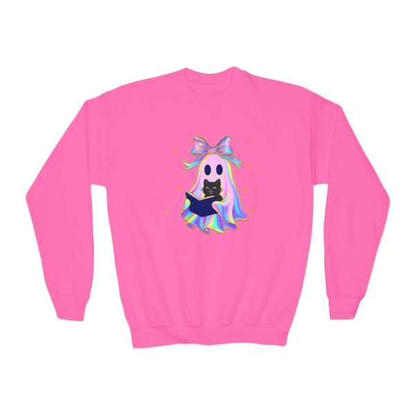 Vintage Halloween Cat Ghost Girly Halloween Shirt, Preppy Fall Aesthetic Tee Halloween Trendy Ghost Spooky Season T Shirt Trick Treat Shirts