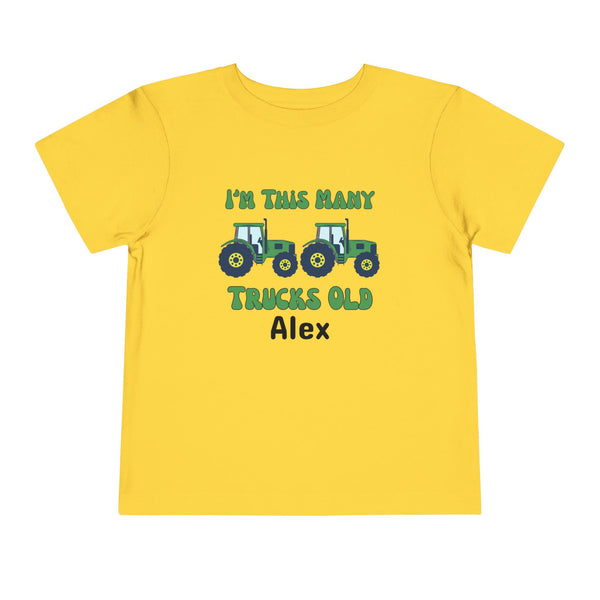 Green Tractors 2nd Birthday Shirt, Toddler Boy Two Trucks Birthday Shirt, Tractors Theme Birthday Tee Personalized Bday Shirt Farm Truck Tee
