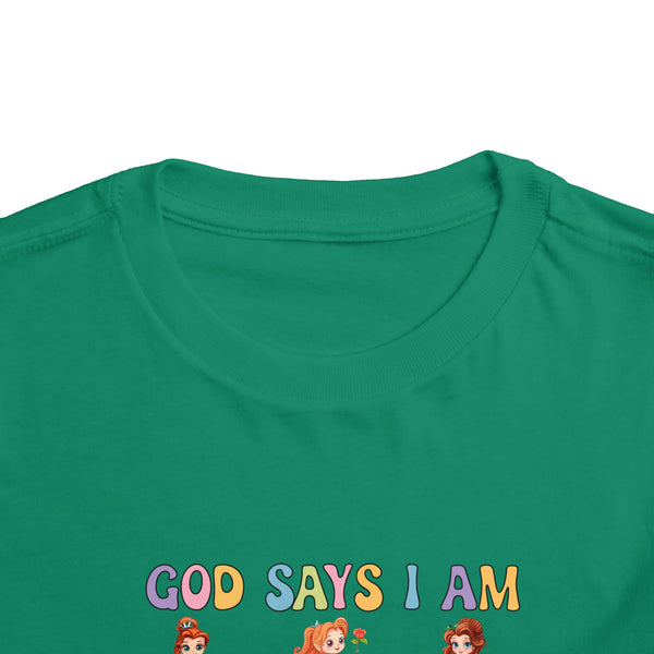 God Says I Am Princess Shirt, Cute Toddler Shirt, Little Girl T Shirt, Funny Princess Tee, Christian Girl Shirt Gift for Toddler Girl Shirts