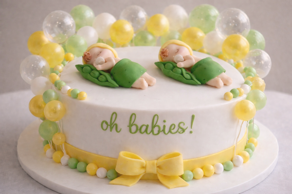 Two Peas in A Pod Twins Baby Shower Decorations Peas in a Pod Cake Topper - C T B