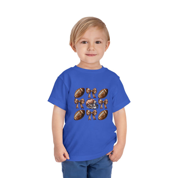 Coquette Football Toddler Shirt, Football Bow Girl Shirt, Football Season Tee Kids Game Day Shirt Fall Football Girls Tee Toddler Bow Shirt
