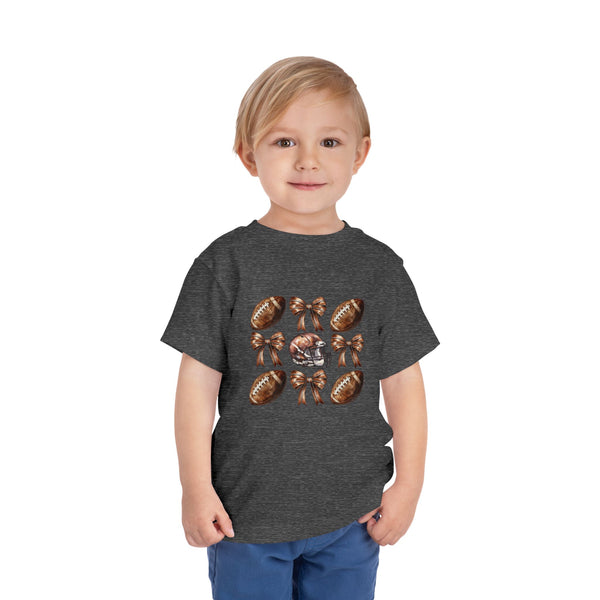 Coquette Football Toddler Shirt, Football Bow Girl Shirt, Football Season Tee Kids Game Day Shirt Fall Football Girls Tee Toddler Bow Shirt