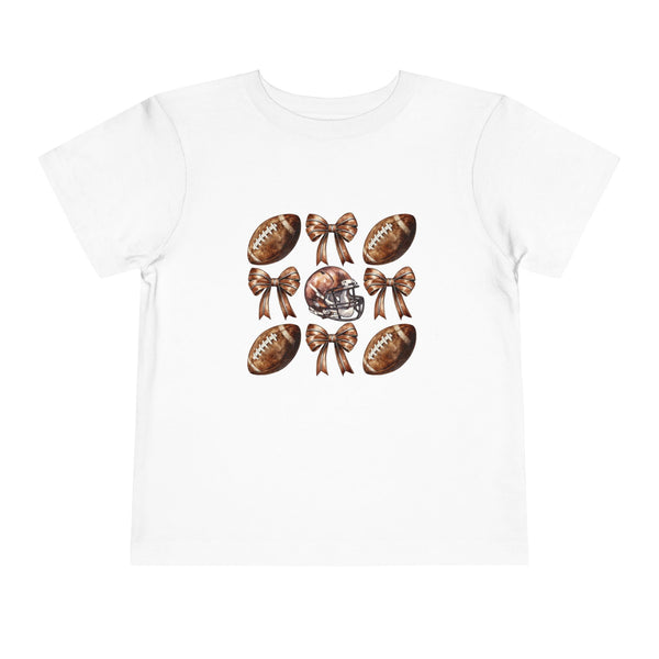 Coquette Football Toddler Shirt, Football Bow Girl Shirt, Football Season Tee Kids Game Day Shirt Fall Football Girls Tee Toddler Bow Shirt