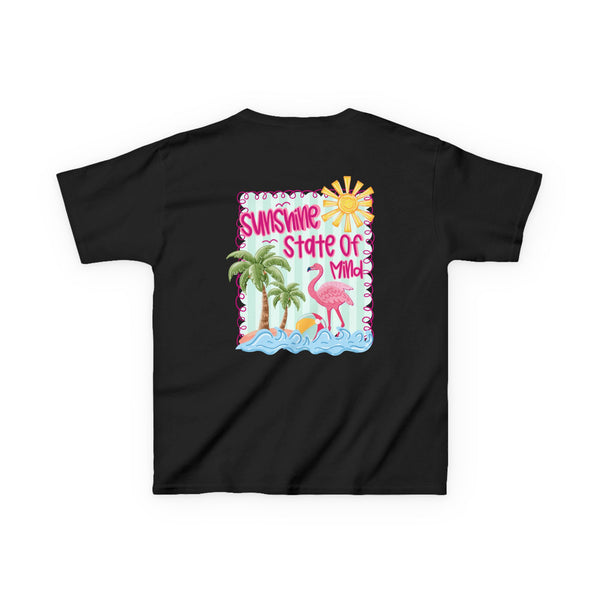 Sunshine State of Mind Shirt, Custom Summer Vibes T Shirt, Trendy Summer Coquette Tee, Girls Retro Beach Shirts Sunshine Palm Flamingo Shirt