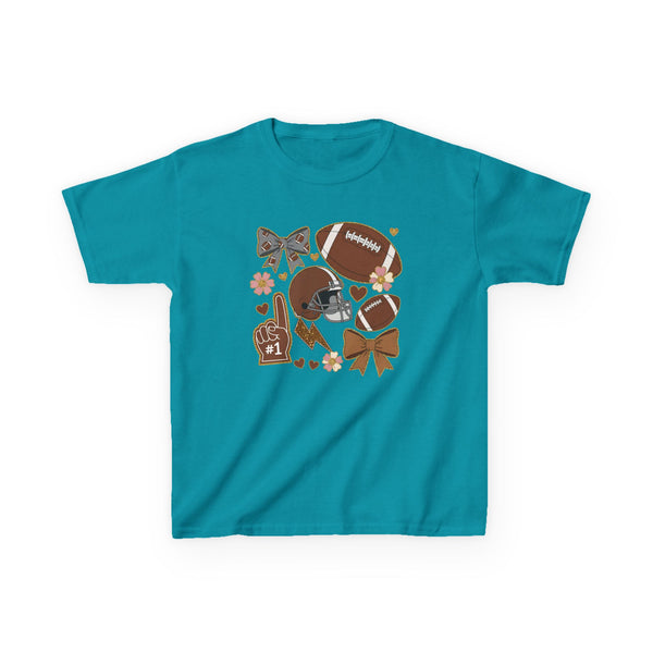 Personalized Kids Football Shirt, Youth Football Gameday Shirt Cute Girls Football Shirts Football Team Fan Kids T Shirt Custom Football Tee