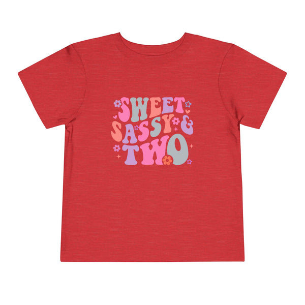 2nd Birthday Girl Shirt Custom Name Tshirt Toddler Bday Shirt Girl Second Birthday Tee Sweet Sassy Two Retro Bday Party Outfit 2nd Bday Gift