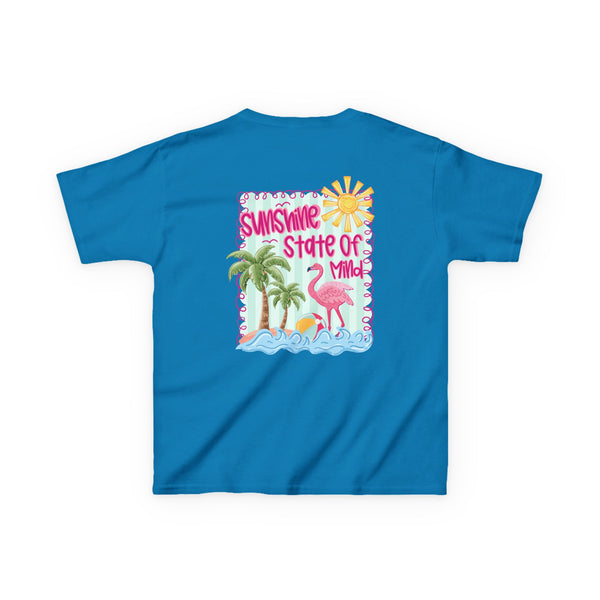 Sunshine State of Mind Shirt, Custom Summer Vibes T Shirt, Trendy Summer Coquette Tee, Girls Retro Beach Shirts Sunshine Palm Flamingo Shirt