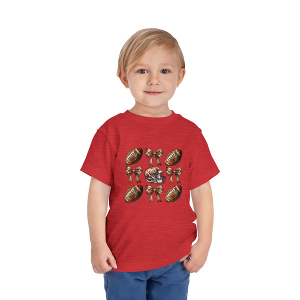 Coquette Football Toddler Shirt, Football Bow Girl Shirt, Football Season Tee Kids Game Day Shirt Fall Football Girls Tee Toddler Bow Shirt